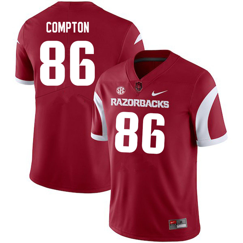 Men #86 Kevin Compton Arkansas Razorbacks College Football Jerseys Sale-Cardinal